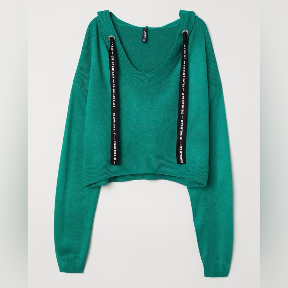 BNWOT H&M Green Hood Sweater